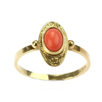 Gold ring with sea coral