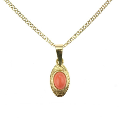 Gold necklace with sea coral
