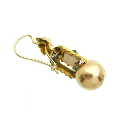 Rakousko-uherské zlaté náušnice s perličkami