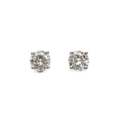 Gold earrings with diamonds 2 x 0.26 ct