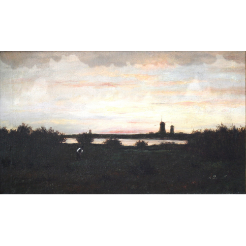 SOLD - Hippolyte Camille Delpy - Landscape at dawn