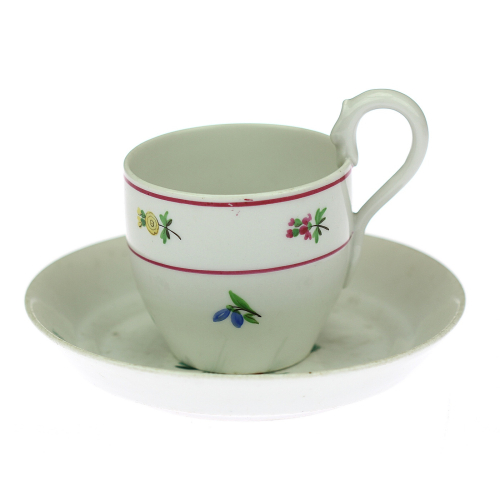 Porcelánový šálek s podšálkem - 19. století