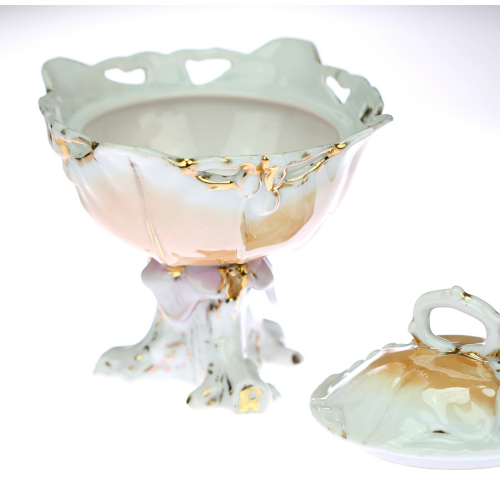Porcelain sugar bowl with a lid