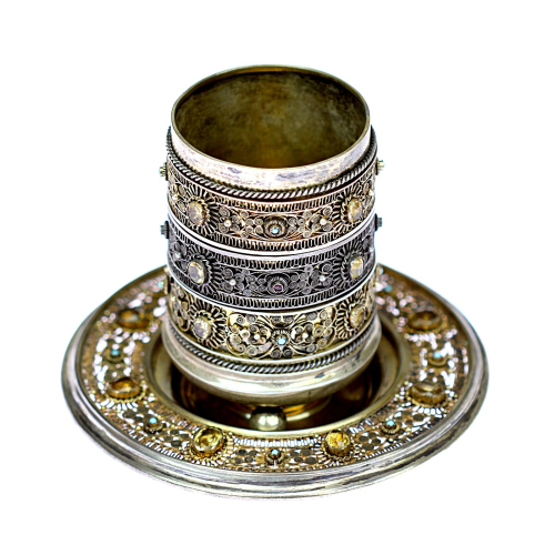 Filigránový pohárek s talířkem